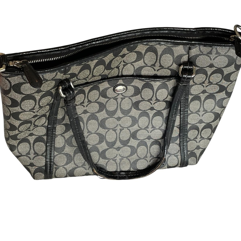Coach Black and Gray Signature Tote Bag